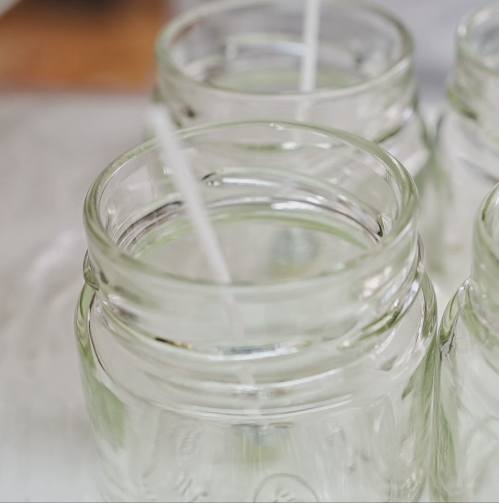 Short video of how the molten wax is being poured into the glass vessel. All our candles are hand poured in the United States.